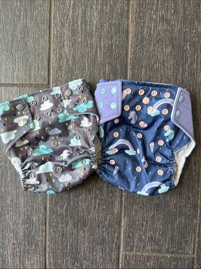 Happy Flute Print Pocket Cloth Diaper Bundle